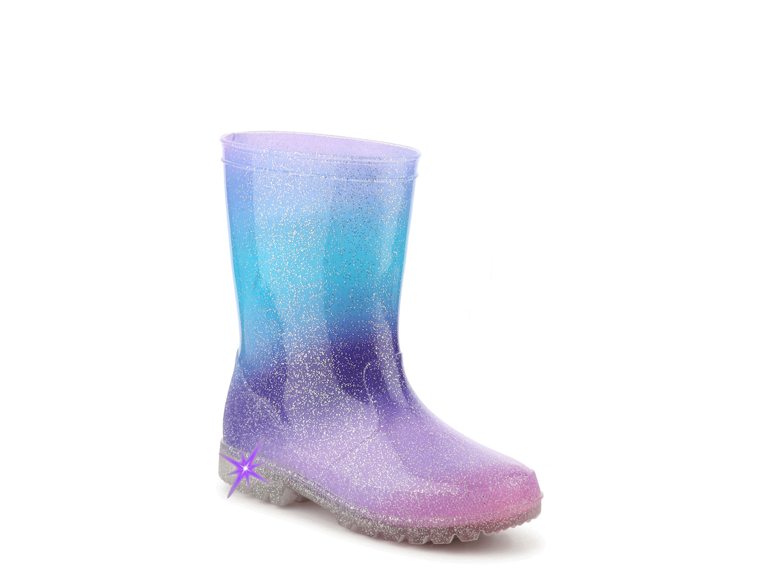 Olive Edie Sparkles Rainbow Light Up Rain Boot Kids Dsw