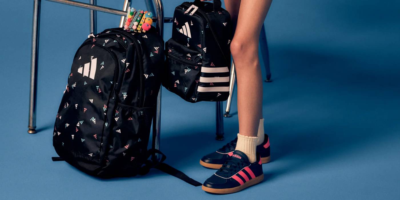 Featuring a model with BTS accessories from adidas.