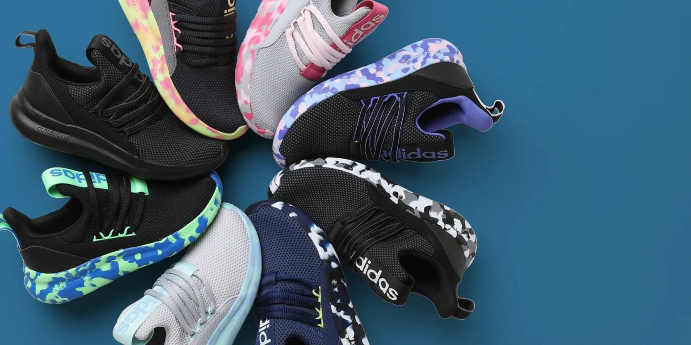 Featuring an assortment of colors of the adidas Lite Racer style.
