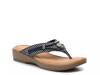 Silverthorne Wedge Sandal Navy Striped Fabric view