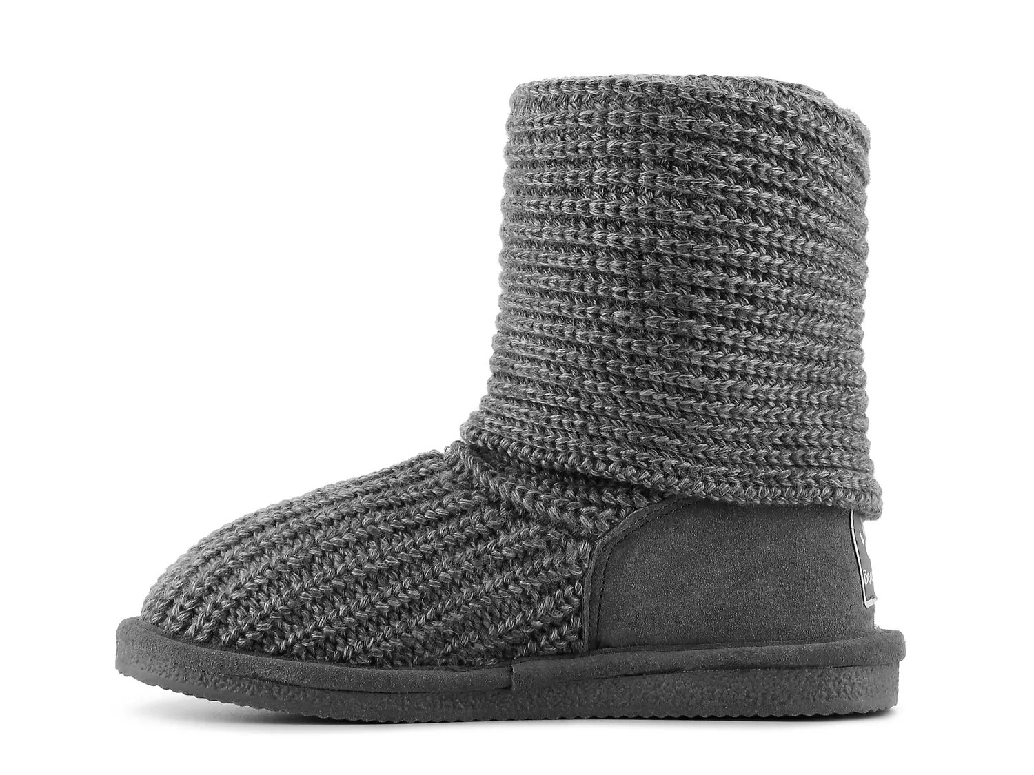grey knit bearpaw boots