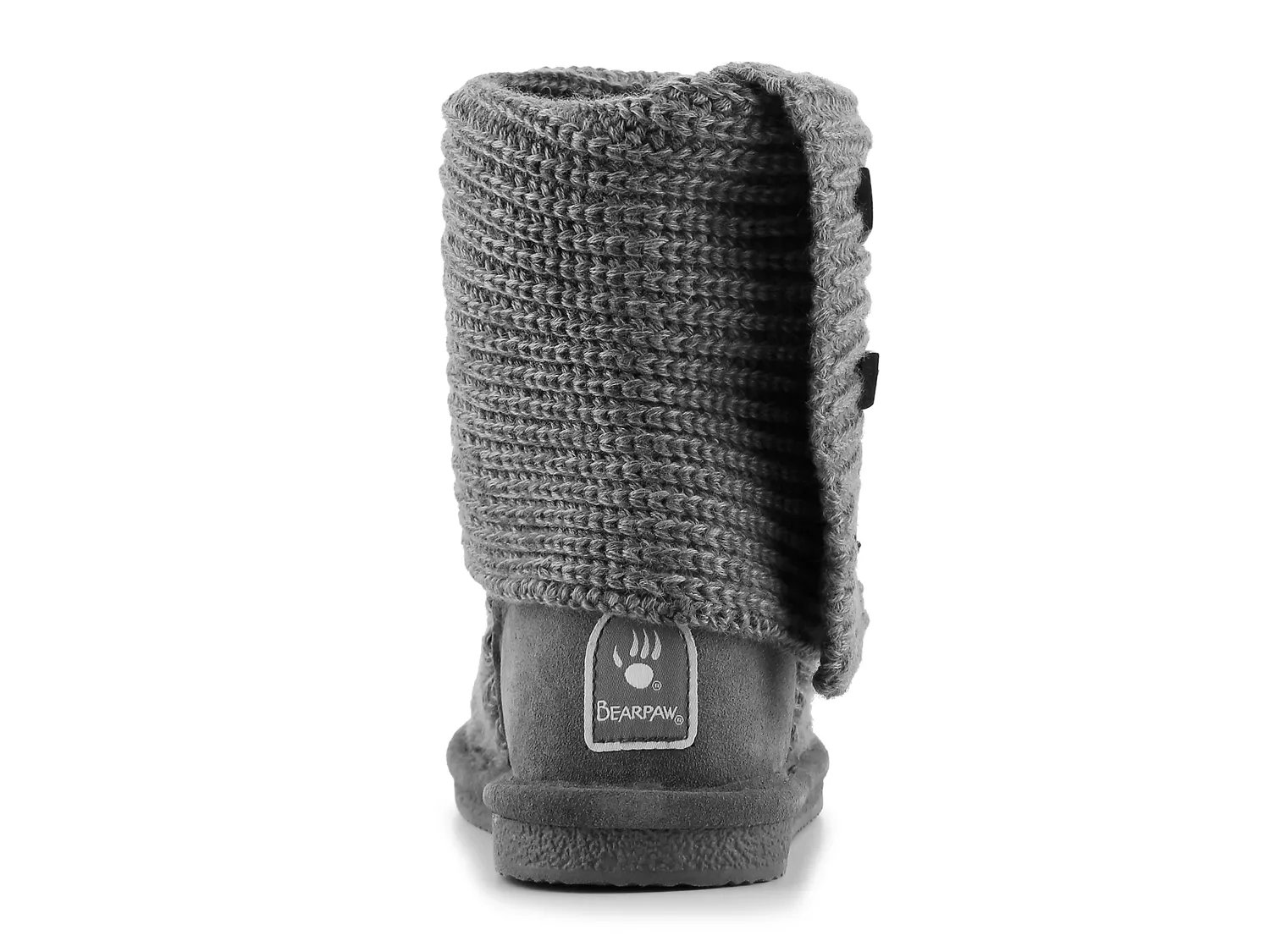 grey knit bearpaw boots