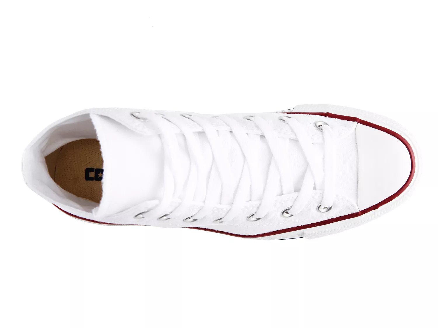 dsw white high top converse