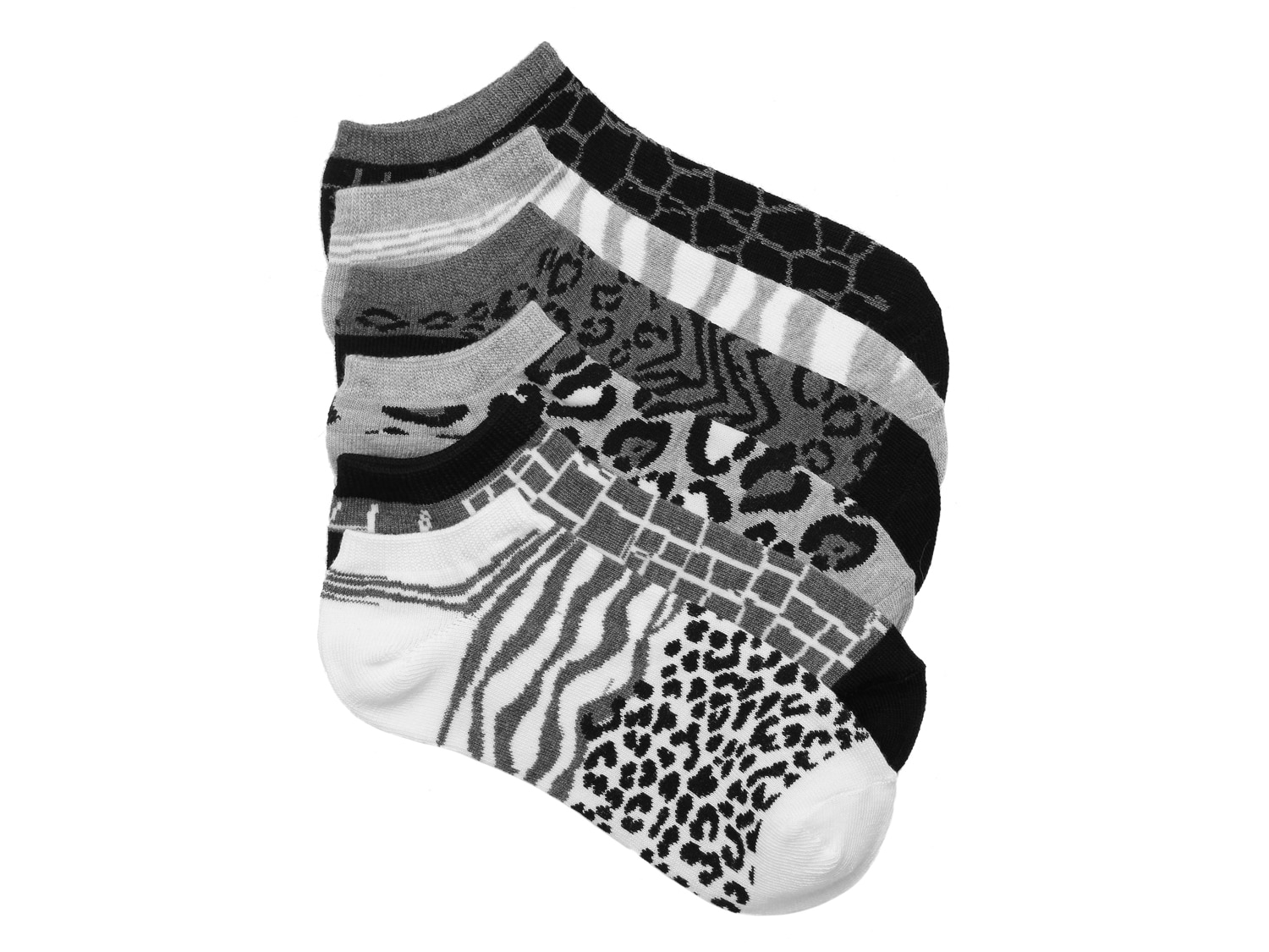  Animal Print Women's No Show Socks - 6 Pack 