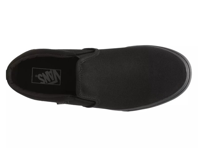 Black Mens Slip-On Sneakers in Suede