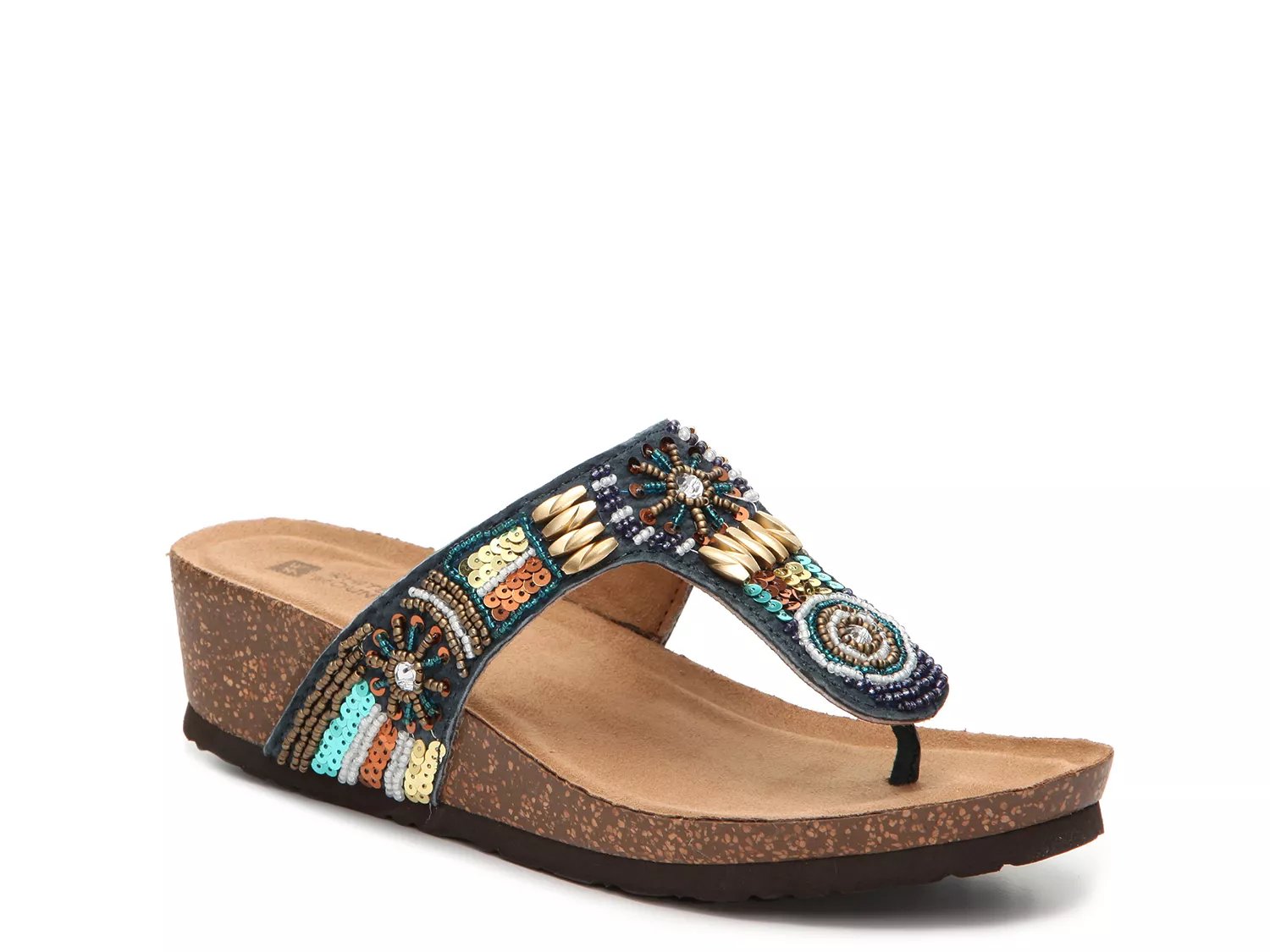 White mountain cheap beaded sandals