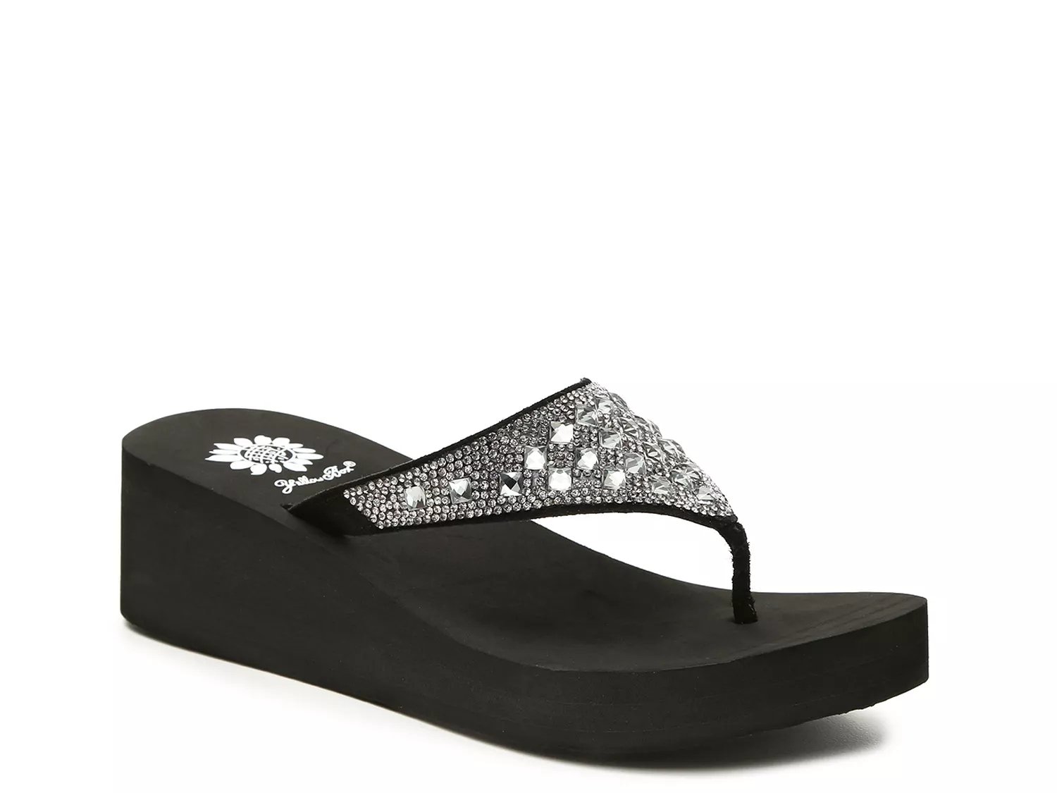 Pixel Flatform Flip Flop Clear Black by Yellowbox - For The Love