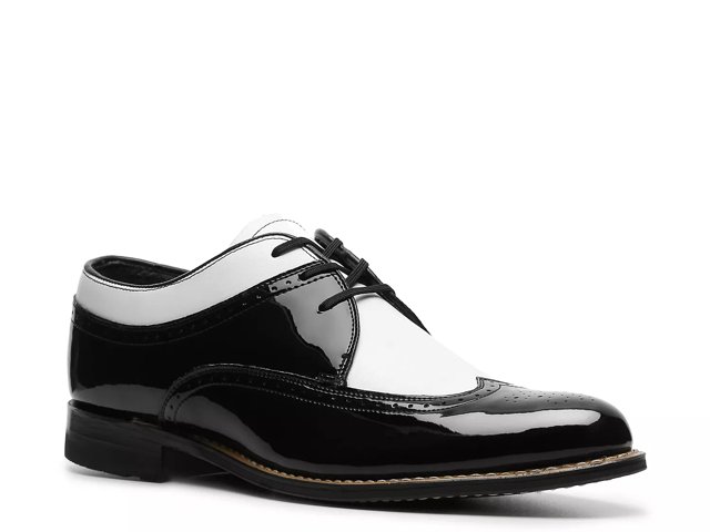 Stacy adams black & white wingtip oxford shoes best sale