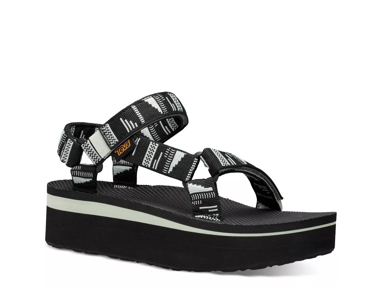 teva flatform universal chunky sandals in black