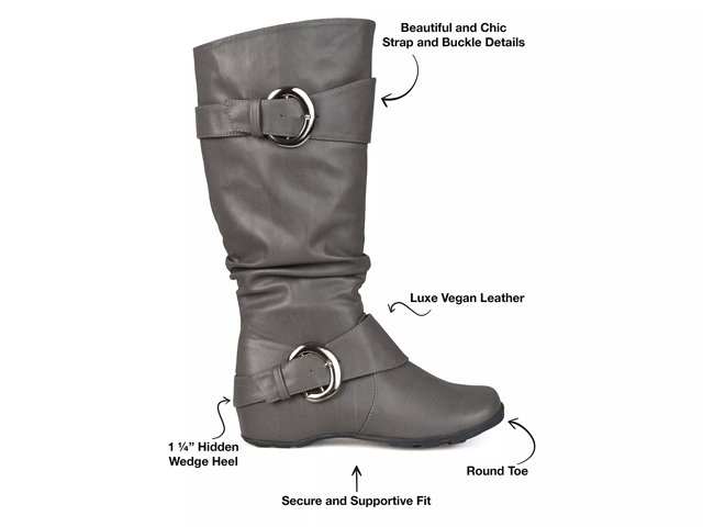 Wedge heel wide calf boots clearance