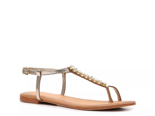 Dsw gold flat sandals online