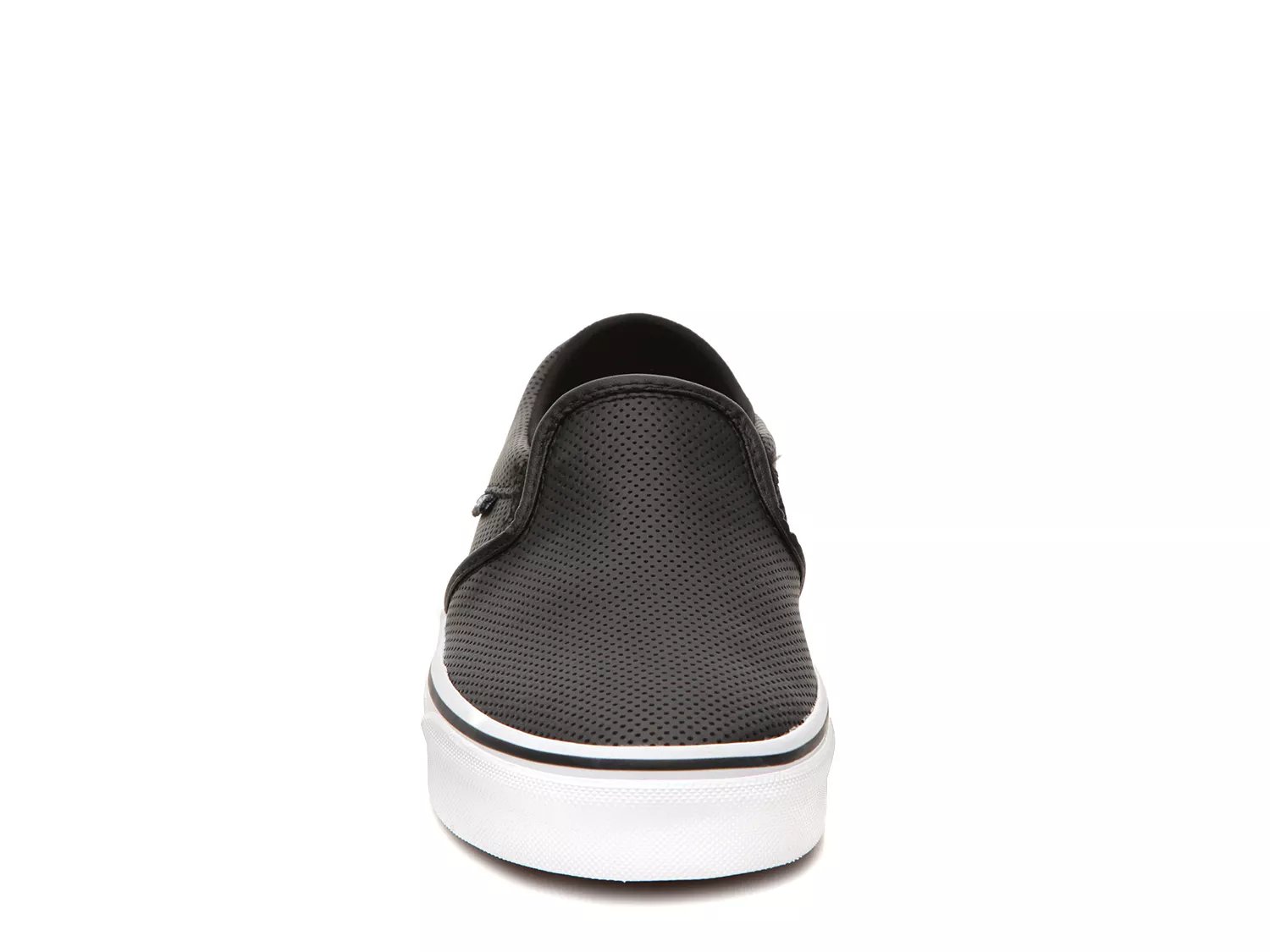 black perforated slip on