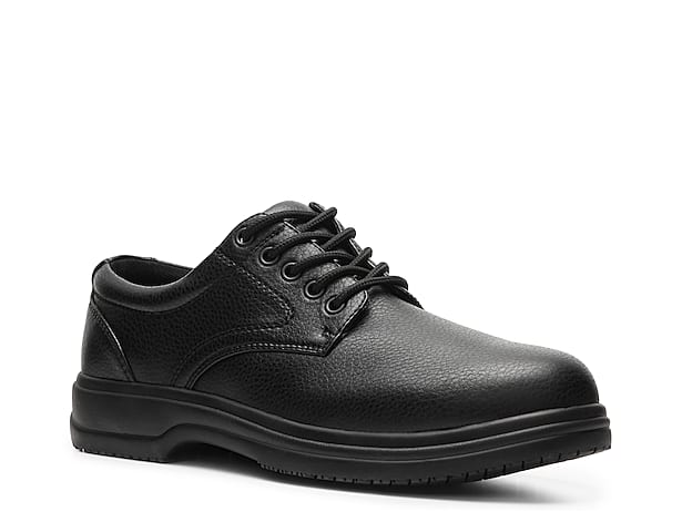 Black 9.5 Men's Slip-Resistant Oxford Work Shoes