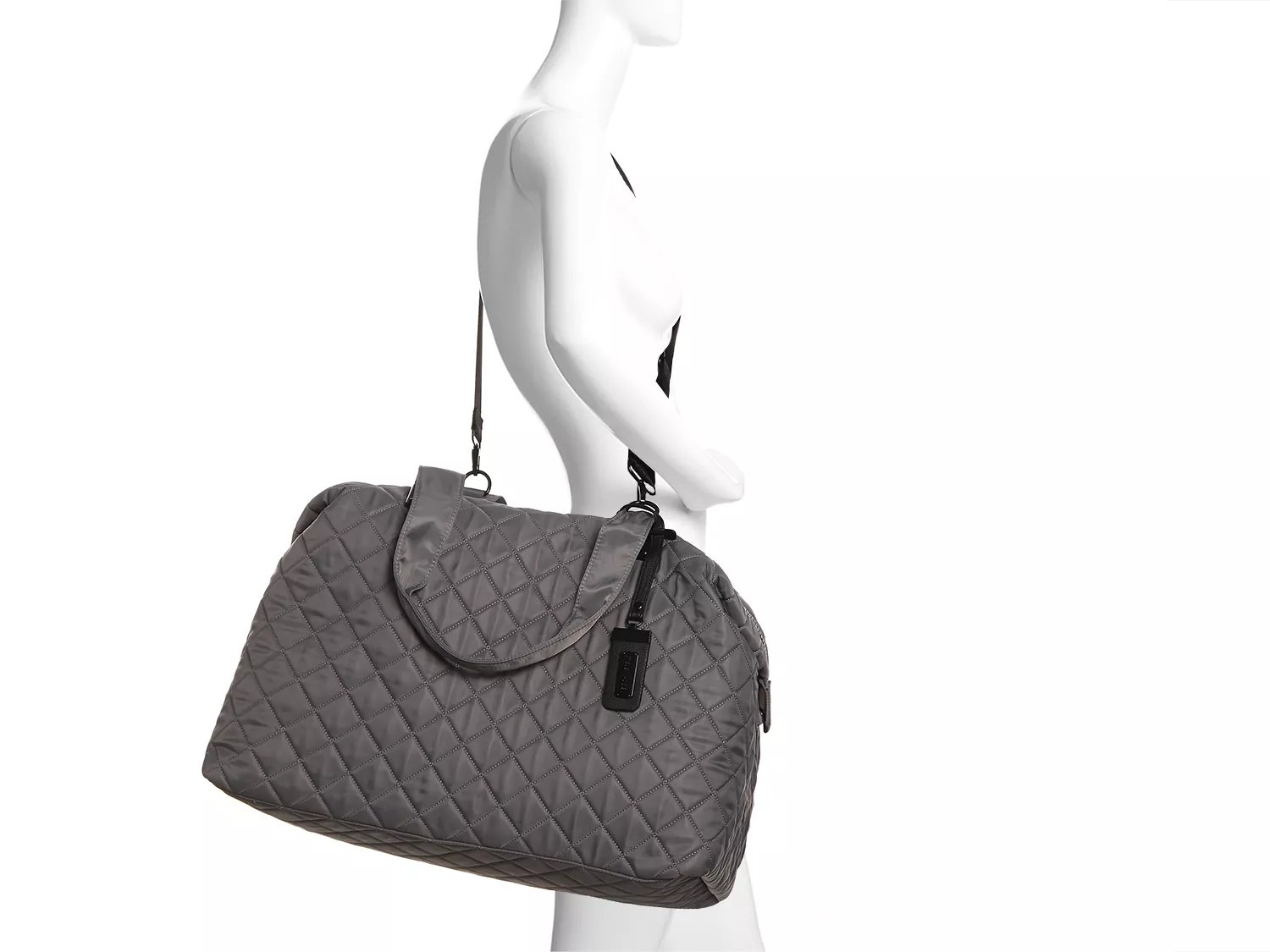 steve madden quilted weekender bag olive