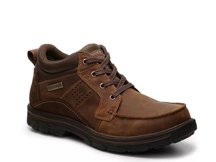 skechers men's segment melego leather chukka waterproof boot