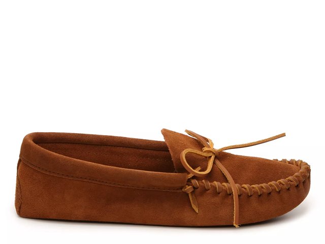 Minnetonka Leather Laced Softsole Slipper - Free Shipping | DSW