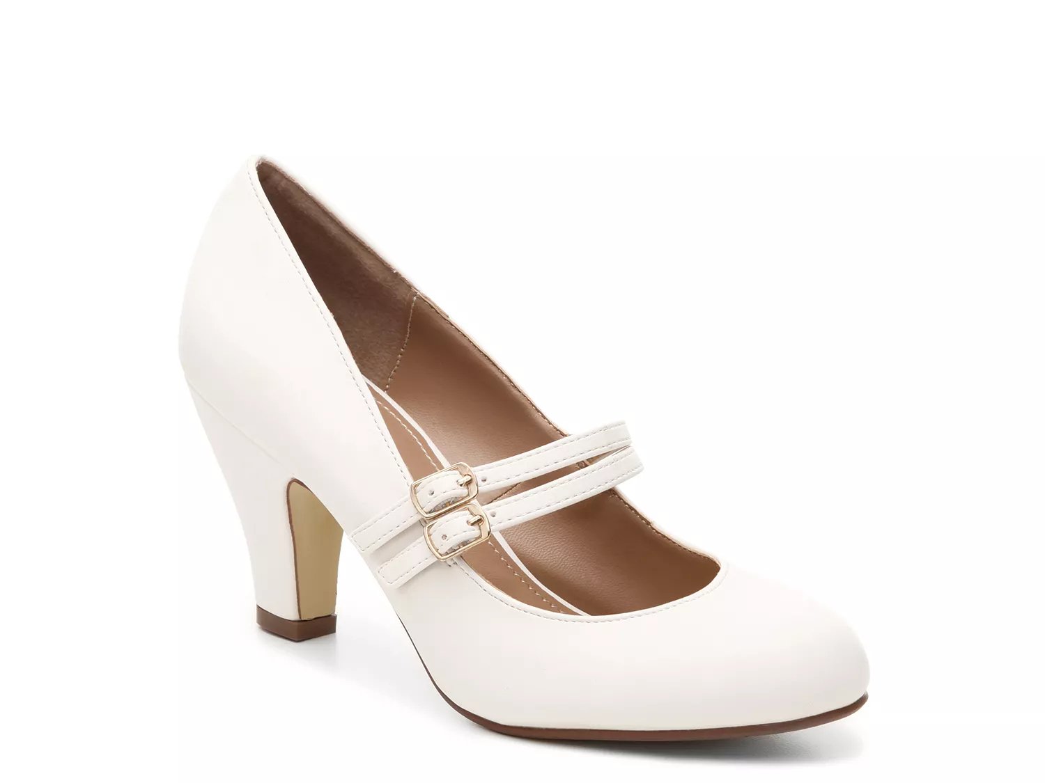 white mary jane pumps