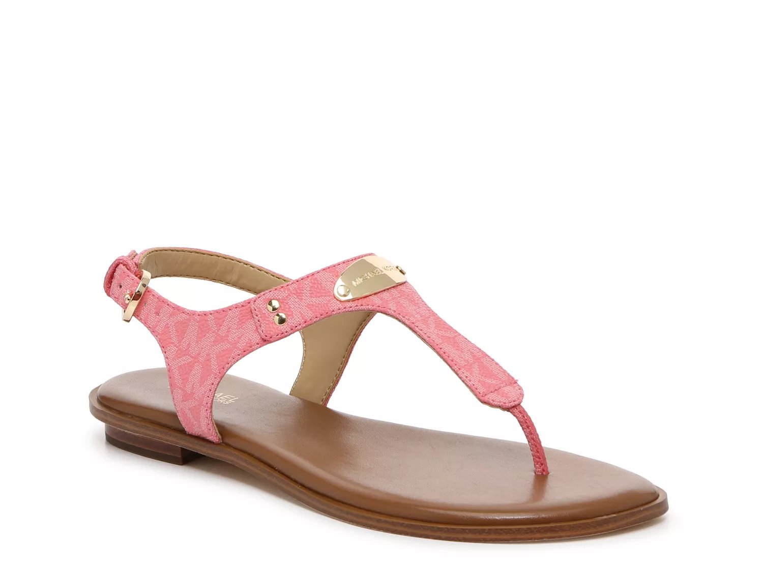 Michael kors plate store thong sandals pink