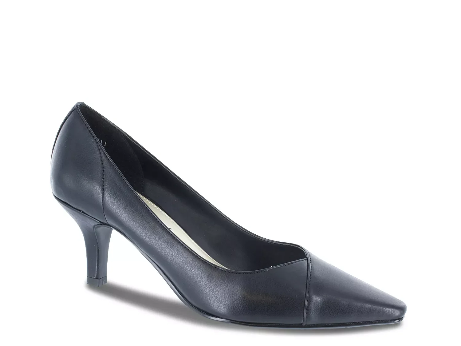 Easy Street Wide Width Chiffon Pump | Women's | Black Faux Leather | Size 9 | Pumps