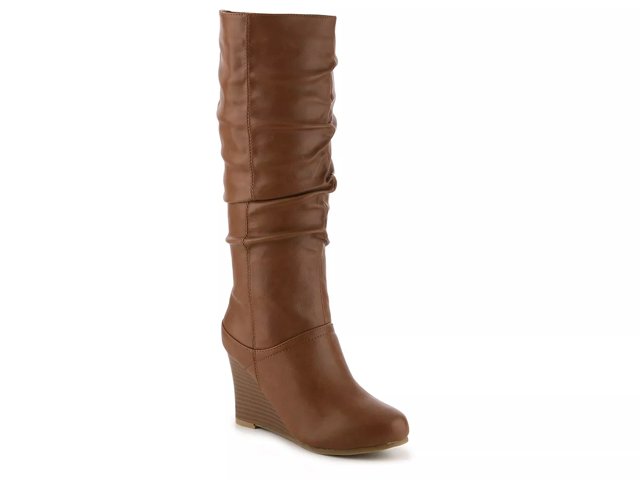 Journee Collection Hana Wide Calf Wedge Boot Free Shipping DSW