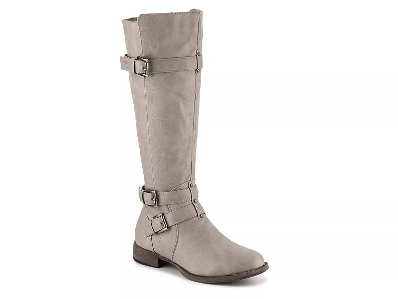 VINCE CAMUTO Women's Farren Smooth Calf Leather Grey Riding Boots Size 11.5  -  Canada