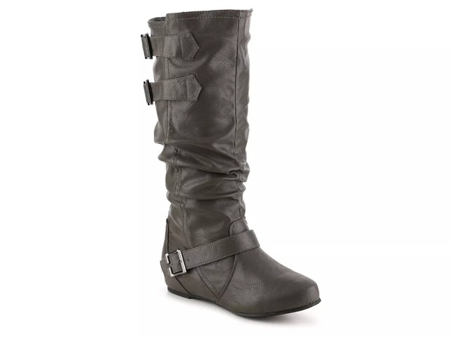 Wedge wide calf hotsell boot
