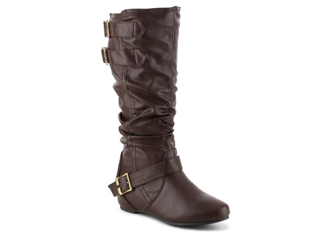 Journee Collection Tiffany Wide Calf Wedge Boot - Free Shipping | DSW