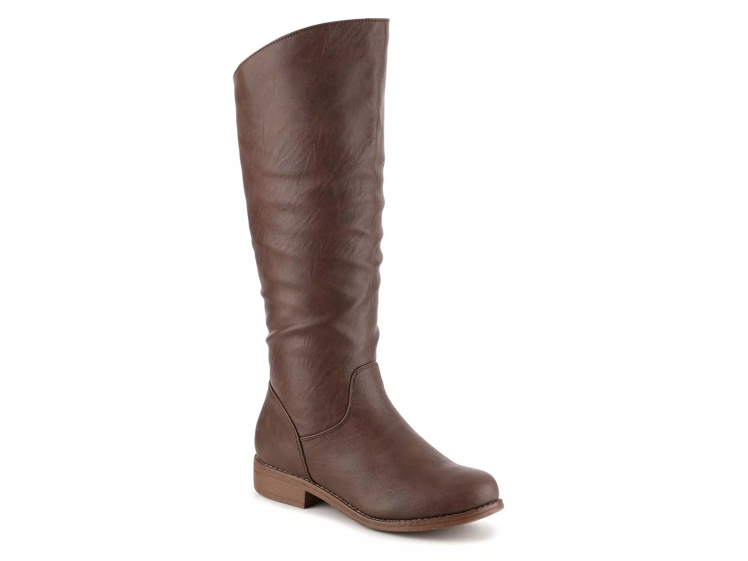 two tone wide calf boot