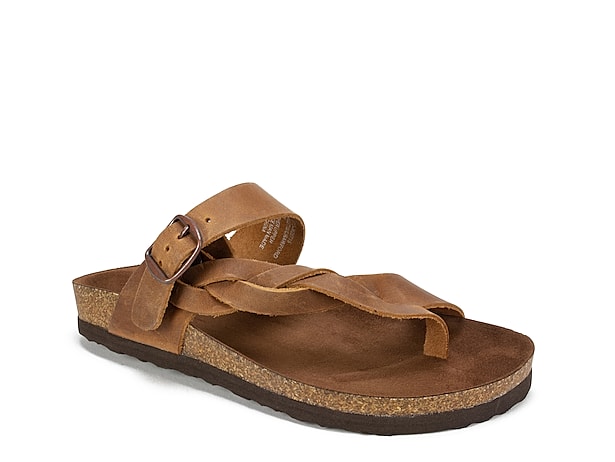 White Mountain Carly Leather Flat Sandal - Free Shipping | DSW