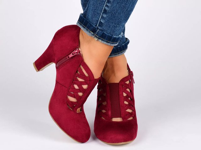 Burgundy booties dsw sale