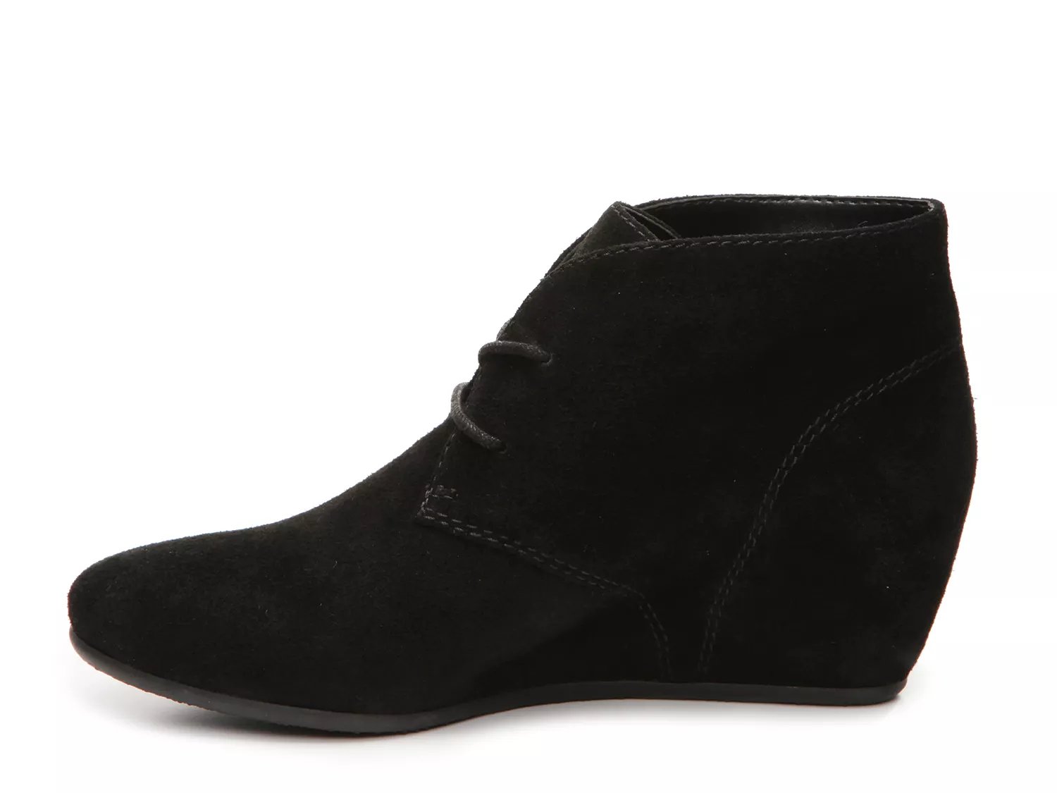 low wedge lace up booties