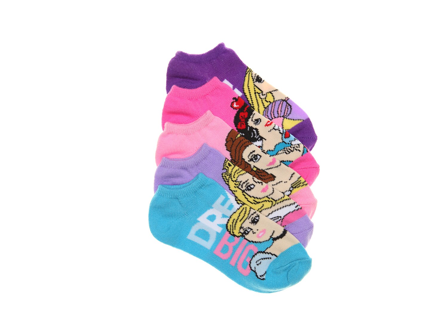 Disney Princesses Kids No Show Socks - 5 Pack - Free Shipping | DSW