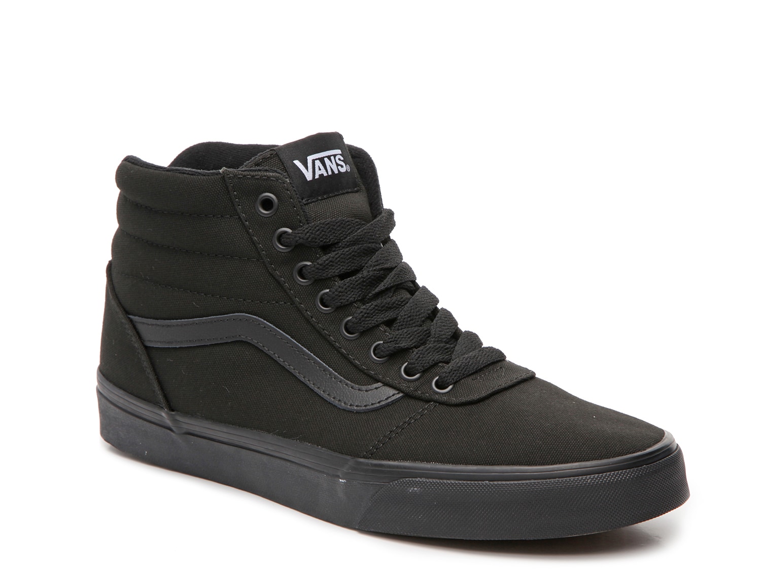 black and white vans high top mens