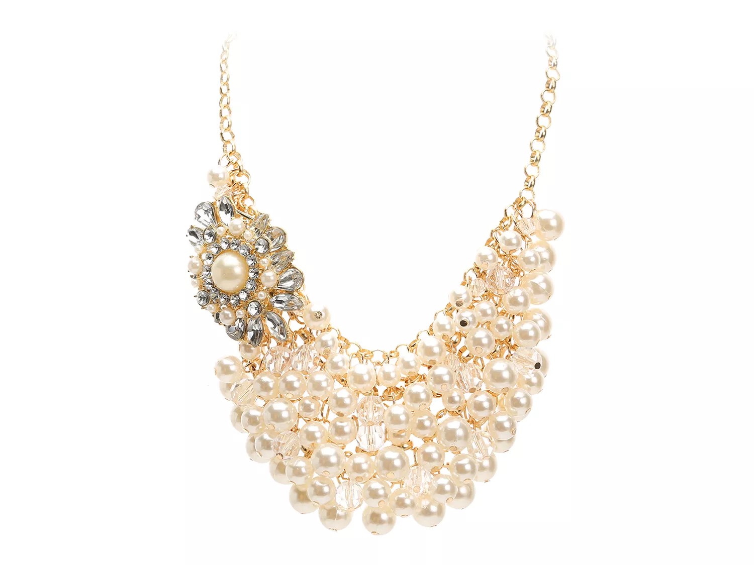 One Wink Pearl Brooch Bib Necklace - Free Shipping | DSW