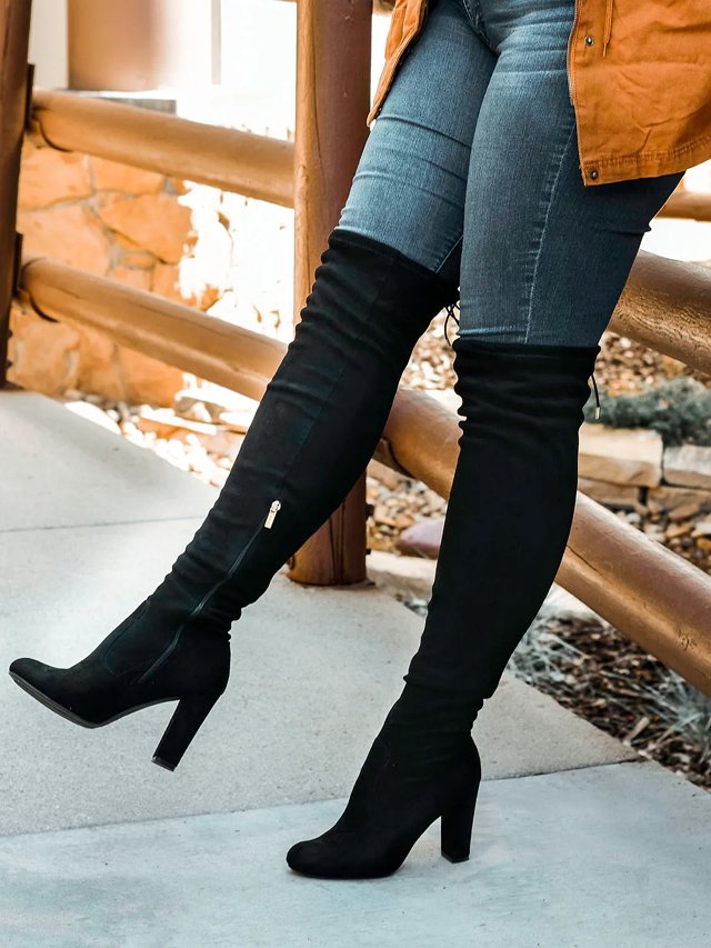 Wide over the knee high boots top