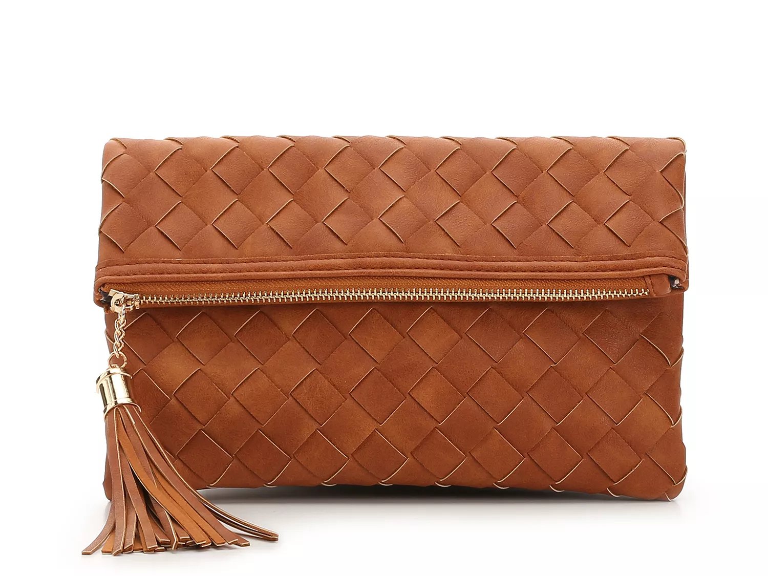 woven tassel clutch