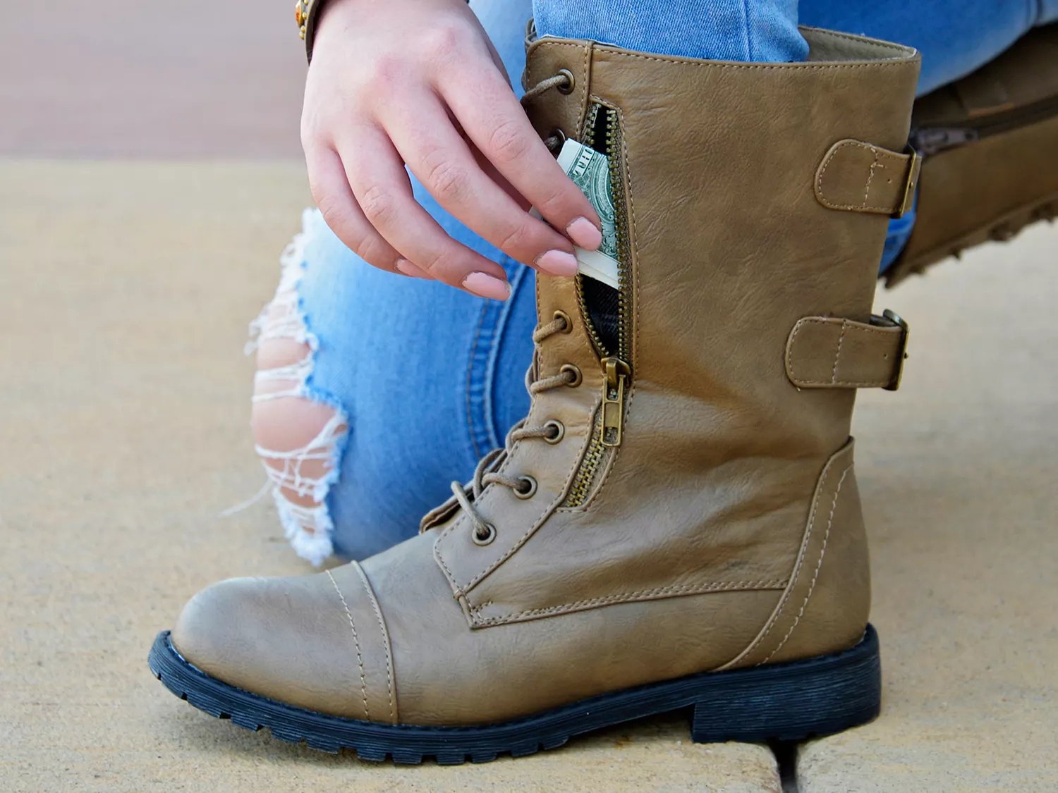 journee collection cedes combat boot