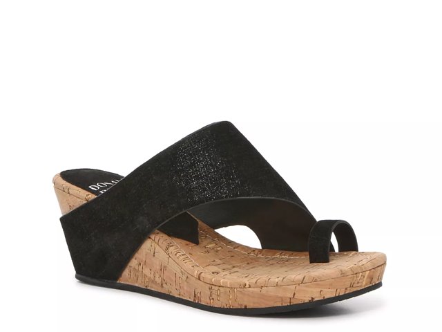 Donald pliner hot sale black wedge sandals