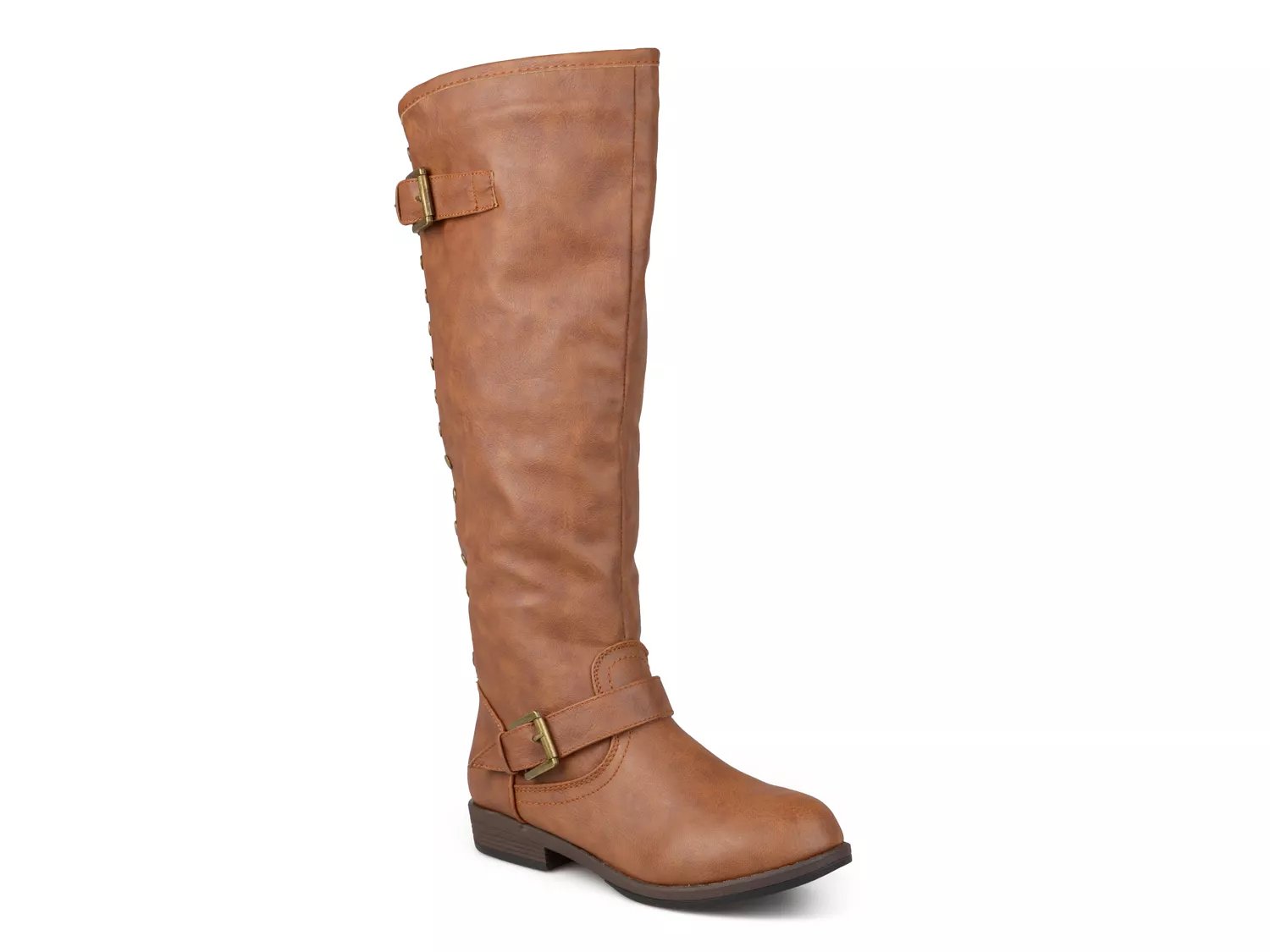 women's cognac leather riding boots