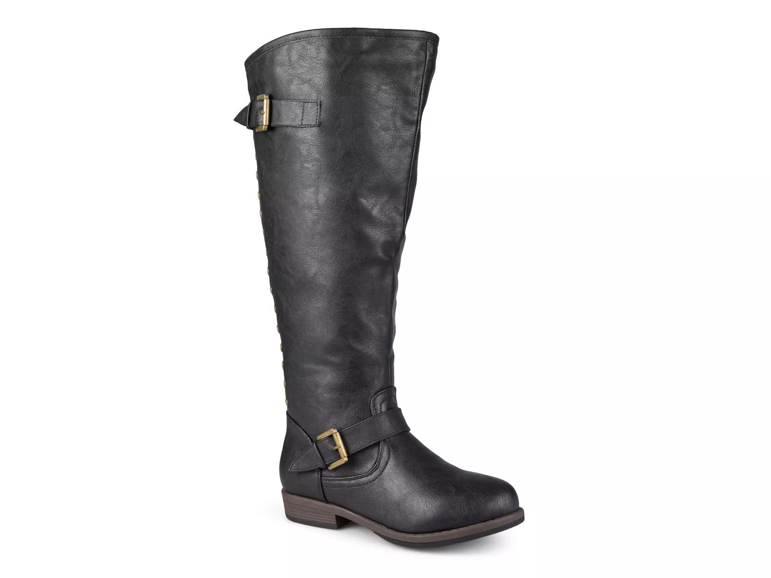 Journee Collection Spokane Wide Calf Riding Boot | Women's | Black | Size 7.5 | Boots | Riding