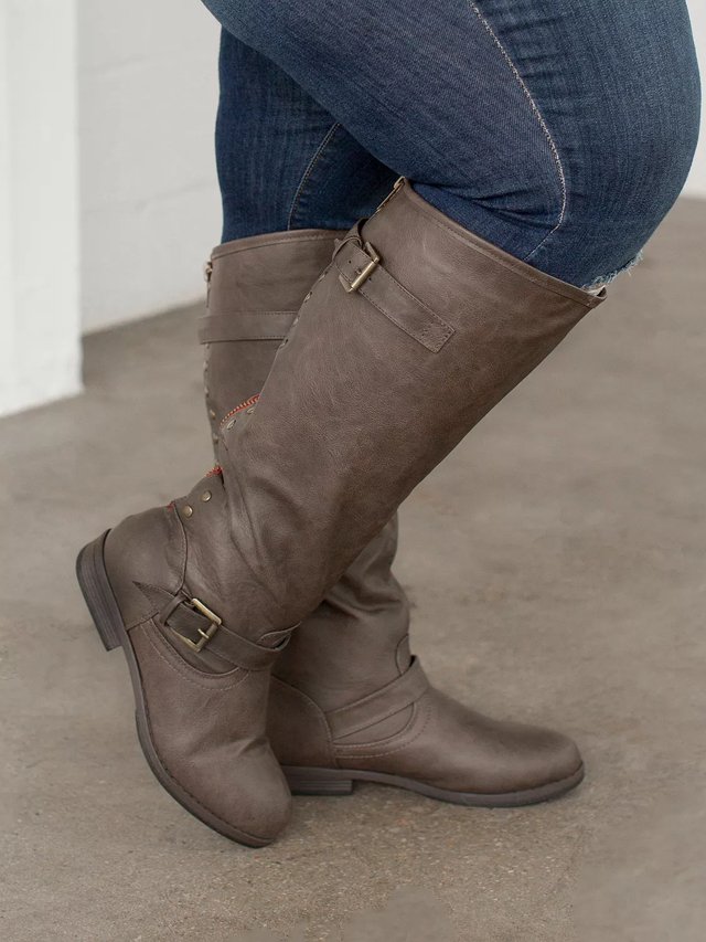 Extra Wide Gray Wide Calf Riding Boots Journee Collection Cate