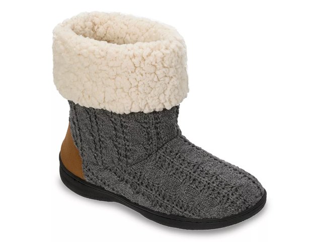 Dearfoams cable knit 2025 bootie slippers