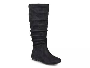 Flat long hot sale black boots