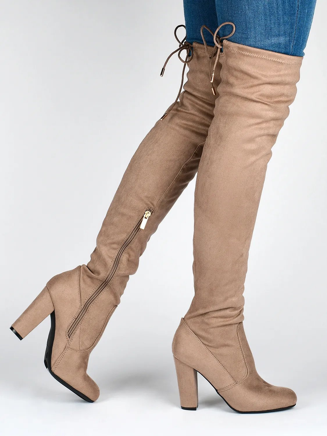 suede wide calf riding boots