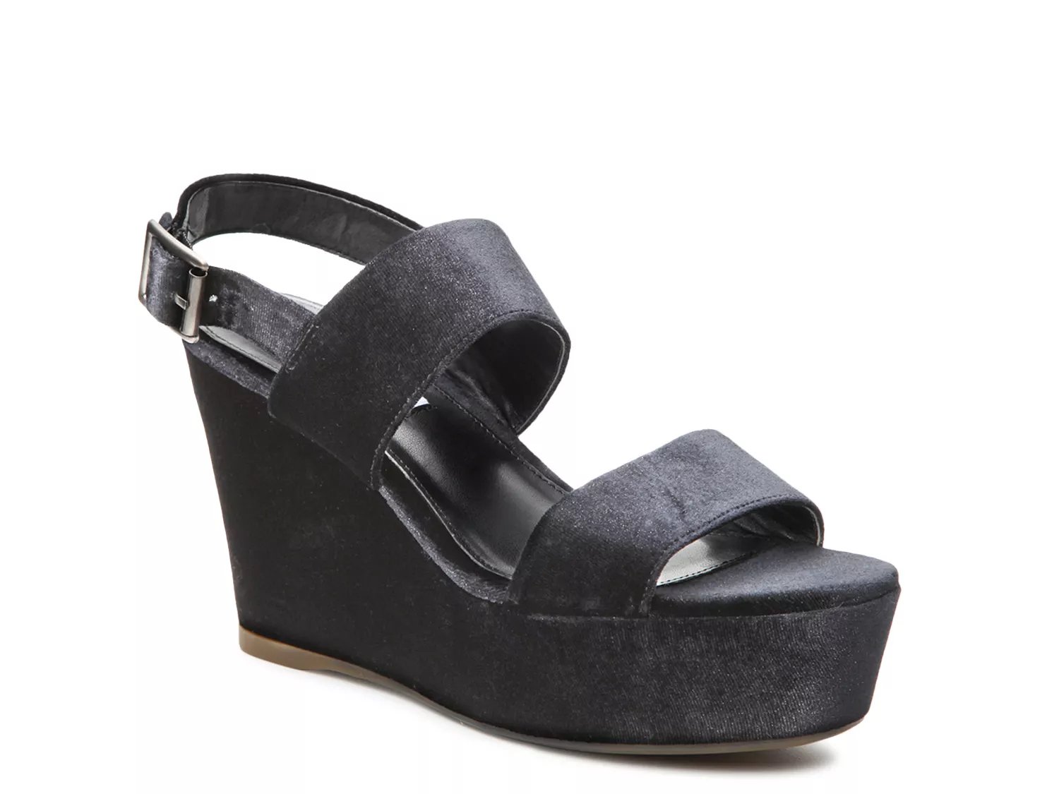 Steve Madden Carlyle Velvet Wedge Sandal | DSW