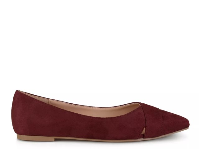 Burgundy pointed toe best sale flats