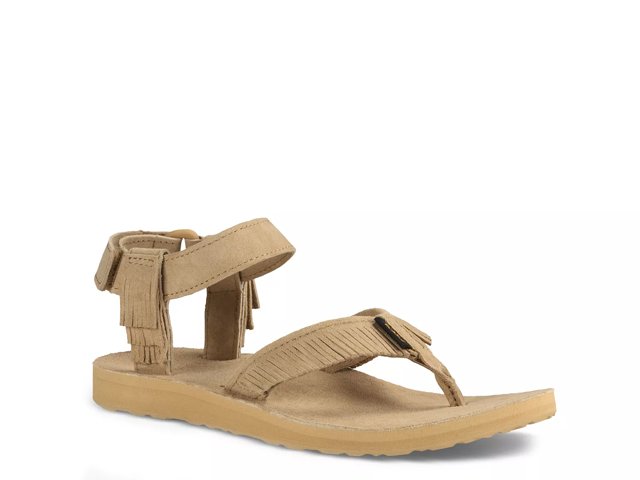 Teva Original Leather Fringe Flat Sandal Free Shipping DSW