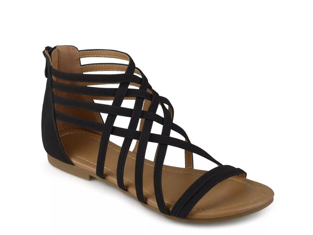 Journee Collection Hanni Women s Gladiator Sandals Black 8 Wide