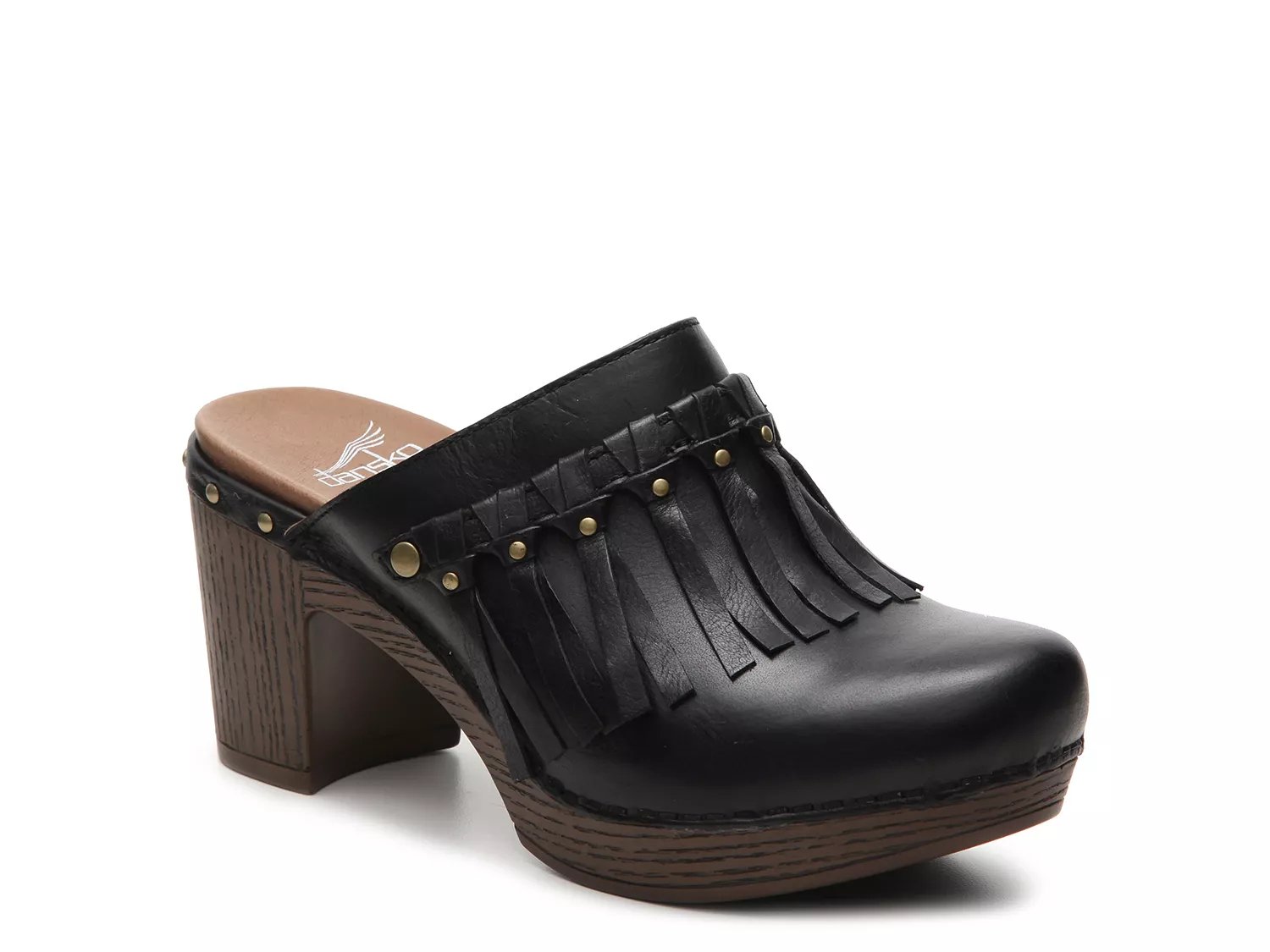 dansko fringe clogs