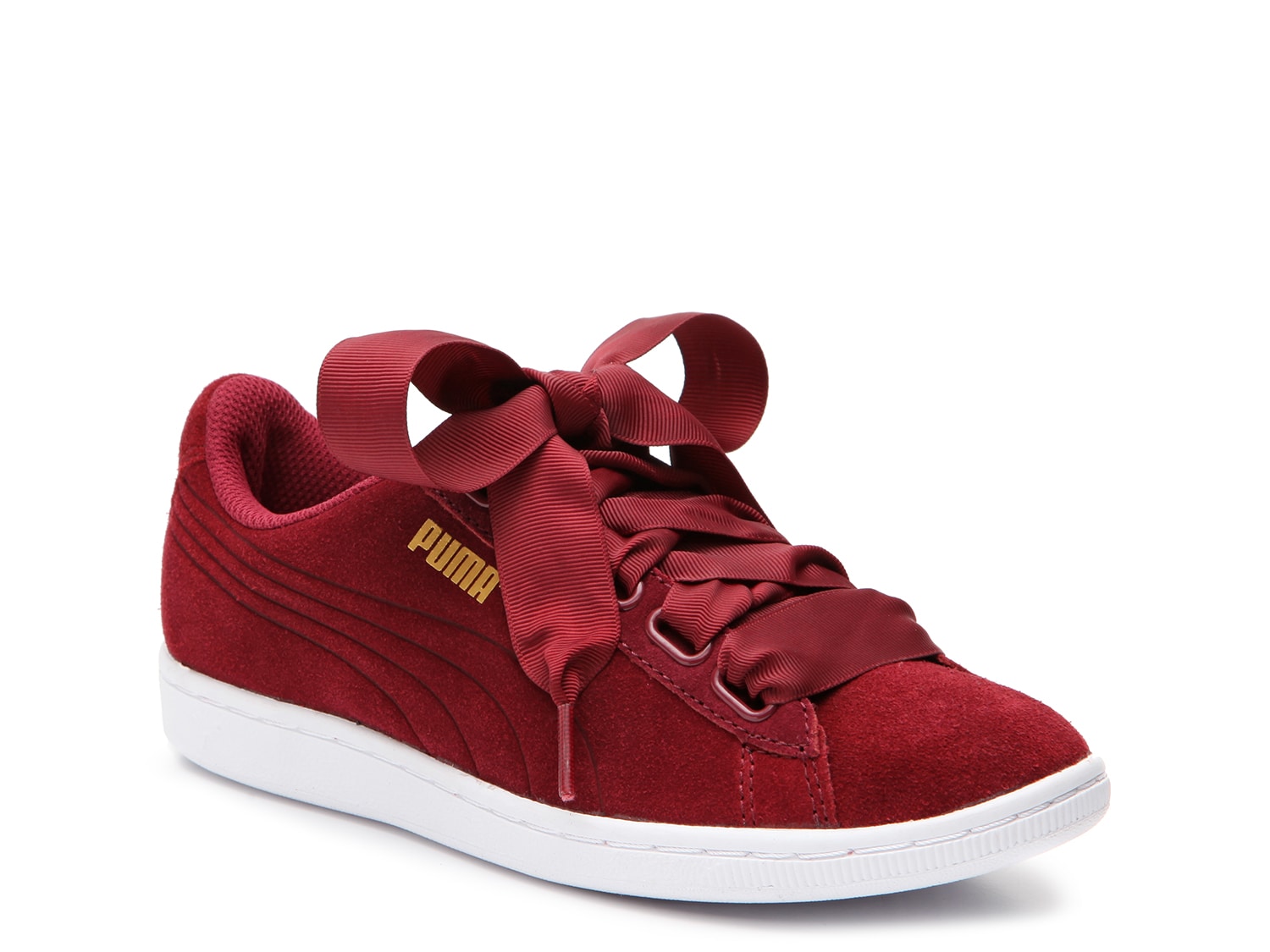 puma suede lace up sneakers vikky ribbon